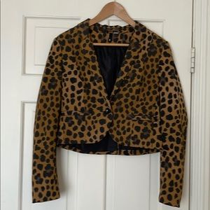 H & M Cropped Leopard Blazer